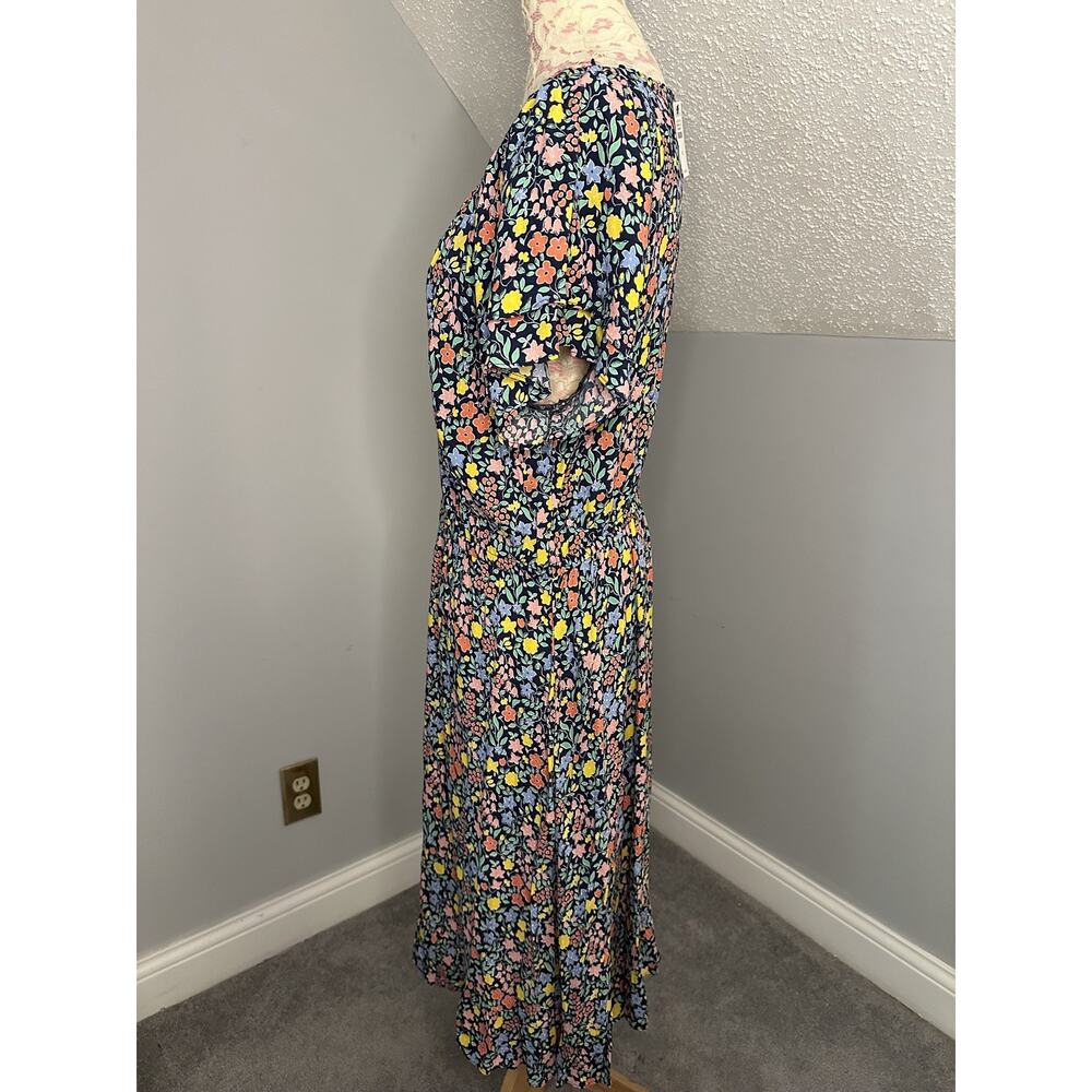 NWT Talbots Womens Ditsy Floral Colorful Dress Size 16 Flutter Sleeve Ruffle - Picture 5 of 9